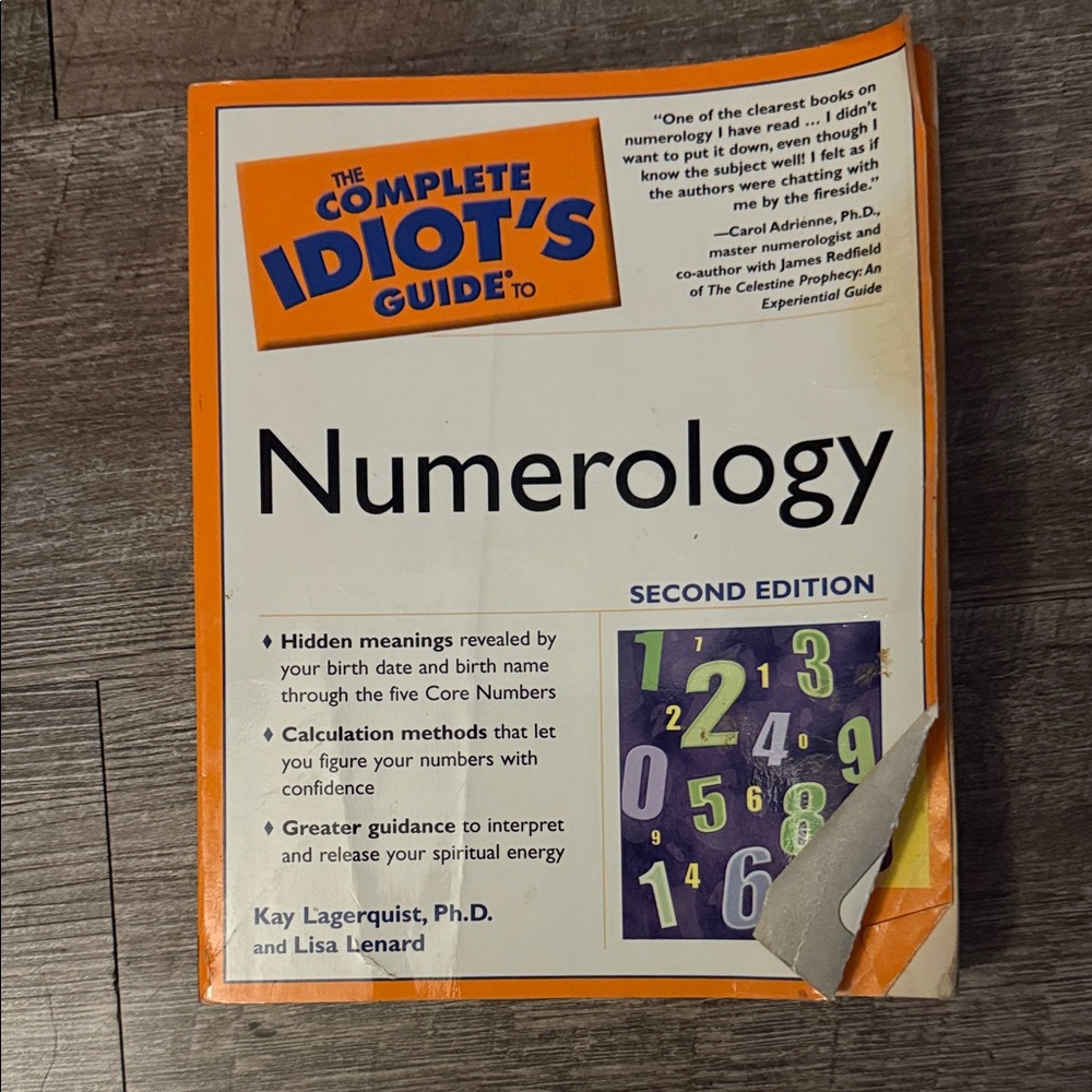 Source Unknown The Complete Idiot's Guide to Numerology - Orange & White